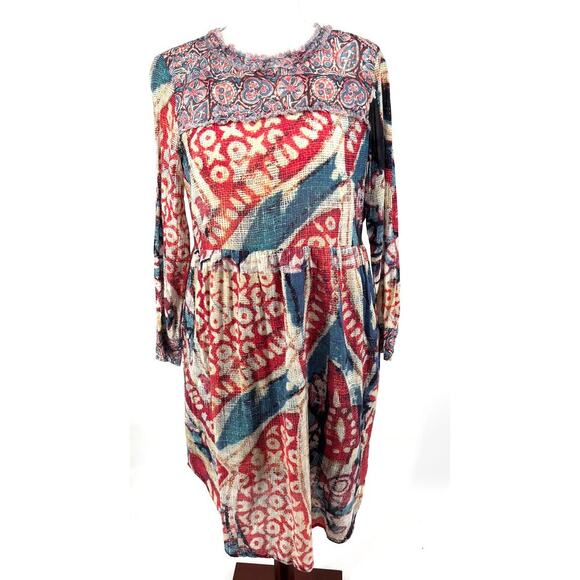 Figue Dresses & Skirts - Designer Figue Multicolor 100% Quarter sleeve Silk Midi Dress Size Medium